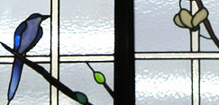 ステンドグラス　パネル－尾長鳥　4枚組